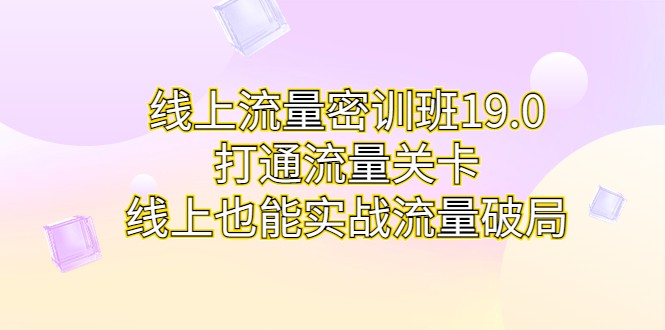 线上流量密训班19.0，打通流量关卡，线上也能实战流量破局-千寻创业网