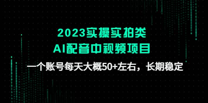 2023实操实拍类AI配音中视频项目，一个账号每天大概50+左右，长期稳定-千寻创业网