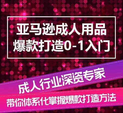 亚马逊成人用品爆款打造0-1入门，系统化讲解亚马逊成人用品爆款打造的流程-千寻创业网