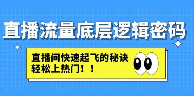 直播流量底层逻辑密码：直播间快速起飞的秘诀，轻松上热门-千寻创业网