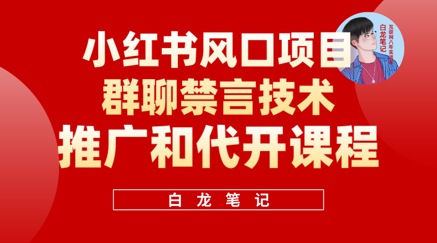 小红书风口项目日入300+，小红书群聊禁言技术代开项目，适合新手操作-千寻创业网