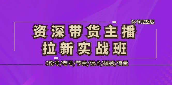 资深·带货主播拉新实战班，0粉号/老号/节奏/话术/播感/流量-38节完整版-千寻创业网