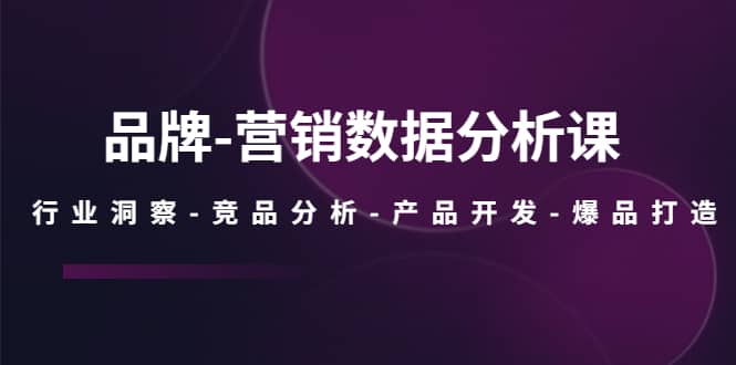 品牌-营销数据分析课，行业洞察-竞品分析-产品开发-爆品打造-千寻创业网