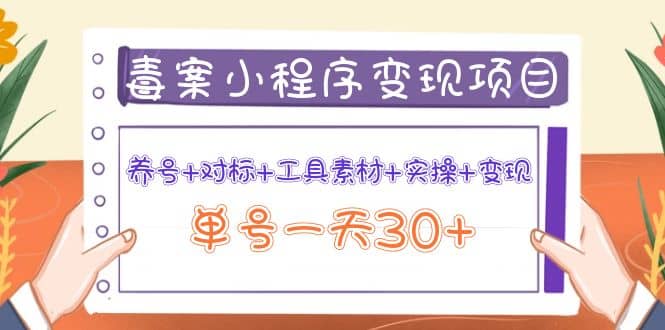 毒案小程序变现项目：养号+对标+工具素材+实操+变现-千寻创业网