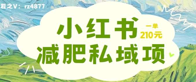 小红书减肥粉，私域变现项目，一单就达210元，小白也能轻松上手【揭秘】-千寻创业网