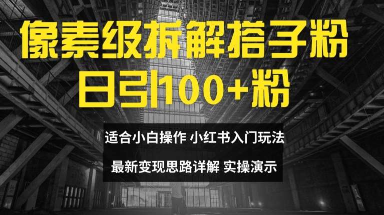 像素级拆解搭子粉，日引100+，小白看完可上手，最新变现思路详解【揭秘】-千寻创业网