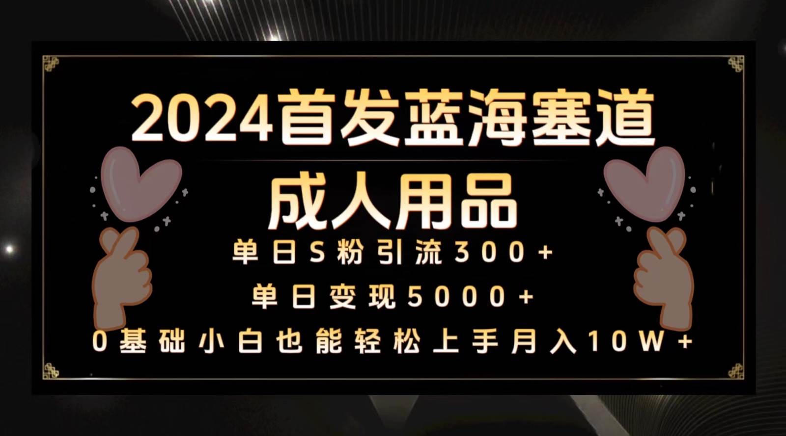 2024首发蓝海塞道成人用品，月入10W+保姆教程-千寻创业网