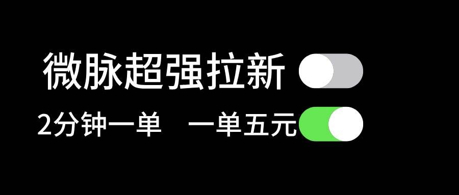 （11580期）微脉超强拉新， 两分钟1单， 一单利润5块，适合小白-千寻创业网