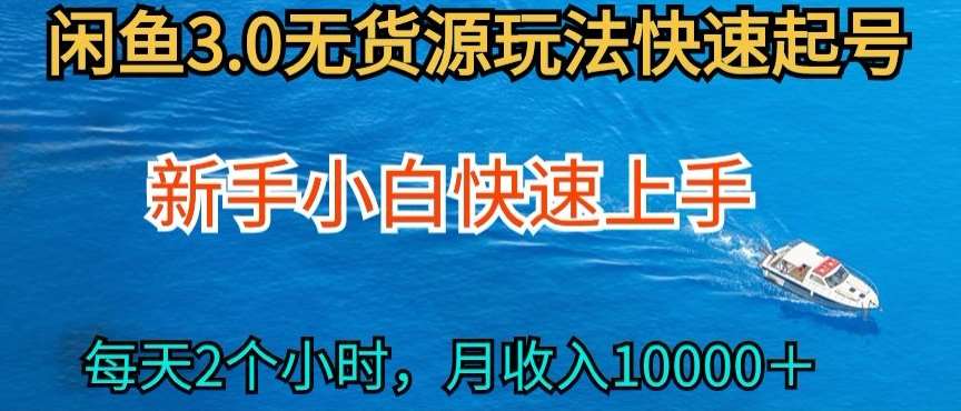 2024最新闲鱼无货源玩法，从0开始小白快手上手，每天2小时月收入过万【揭秘】-千寻创业网