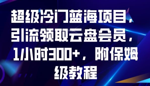 超级冷门蓝海项目，引流领取云盘会员，1小时300+，附保姆级教程-千寻创业网