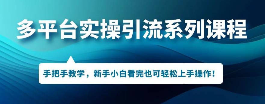 多平台引流实操系列课程，新手小白看完也可轻松上手进行引流操作-千寻创业网