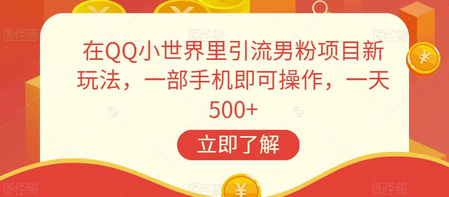 在QQ小世界里引流男粉项目新玩法，一部手机即可操作，一天500+【揭秘】-千寻创业网