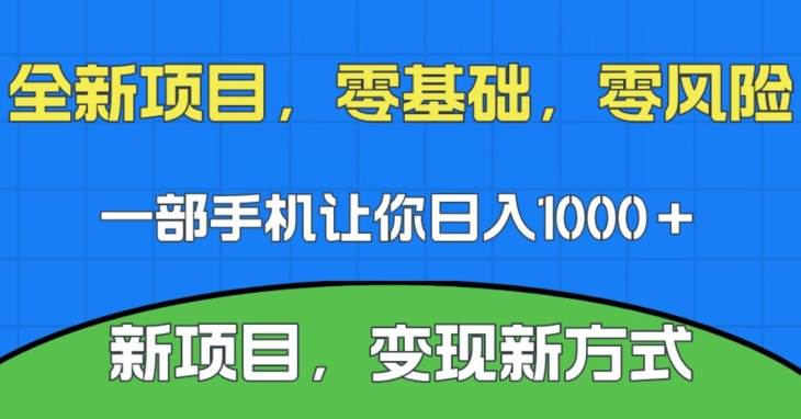 新项目，新平台，一部手机即可日入1000＋，无门槛操作【揭秘】-千寻创业网