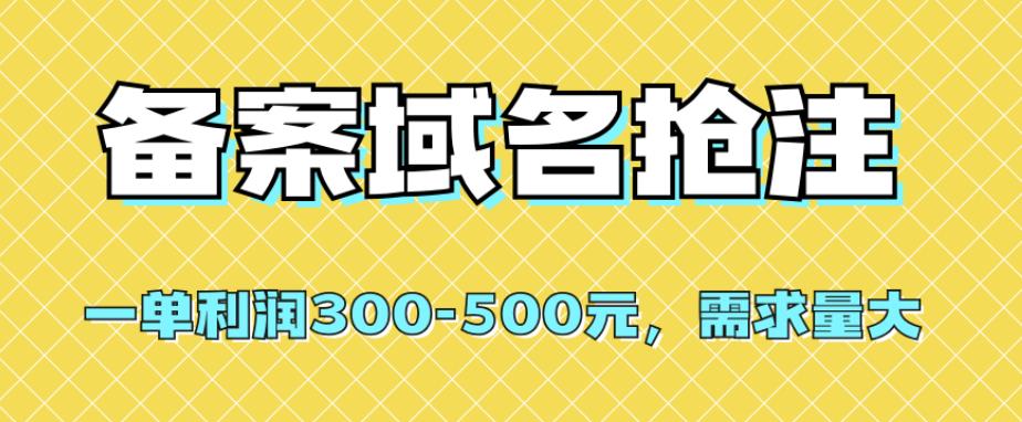 【全网首发】备案域名抢注，一单利润300-500元，需求量大-千寻创业网