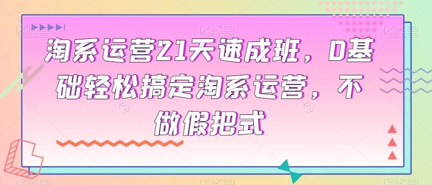 淘系运营21天速成班，0基础轻松搞定淘系运营，不做假把式-千寻创业网