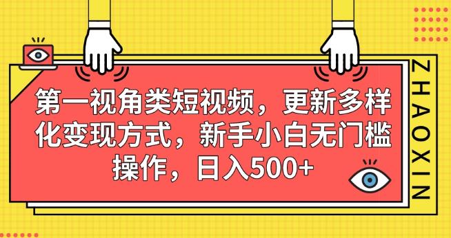 第一视角类短视频，更新多样化变现方式，新手小白无门槛操作，日入500+【揭秘】-千寻创业网