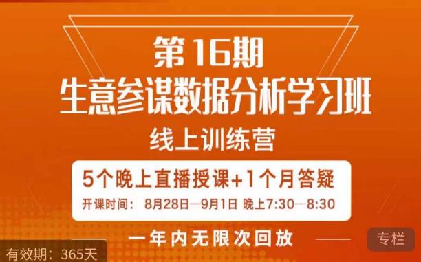 宁静·生意参谋数据分析学习班，解决商家4大痛点，学会分析数据，打造爆款！-千寻创业网