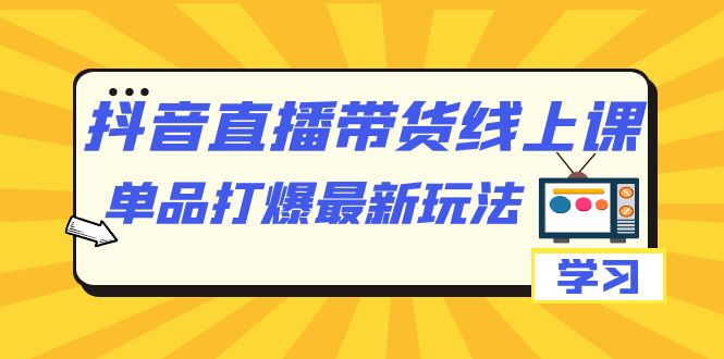 抖音·直播带货线上课，单品打爆最新玩法（12节课）-千寻创业网