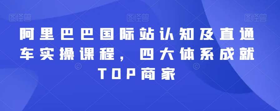 阿里巴巴国际站认知及直通车实操课程，四大体系成就TOP商家-千寻创业网