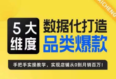 5大维度，数据化打造电商品类爆款特训营，一套高效运营爆款方法论-千寻创业网