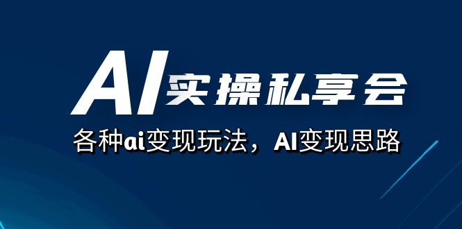 AI实操私享会，各种ai变现玩法，AI变现思路（67节课）-千寻创业网