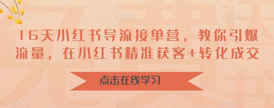 16天-小红书 导流接单营，教你引爆流量，在小红书精准获客+转化成交-千寻创业网