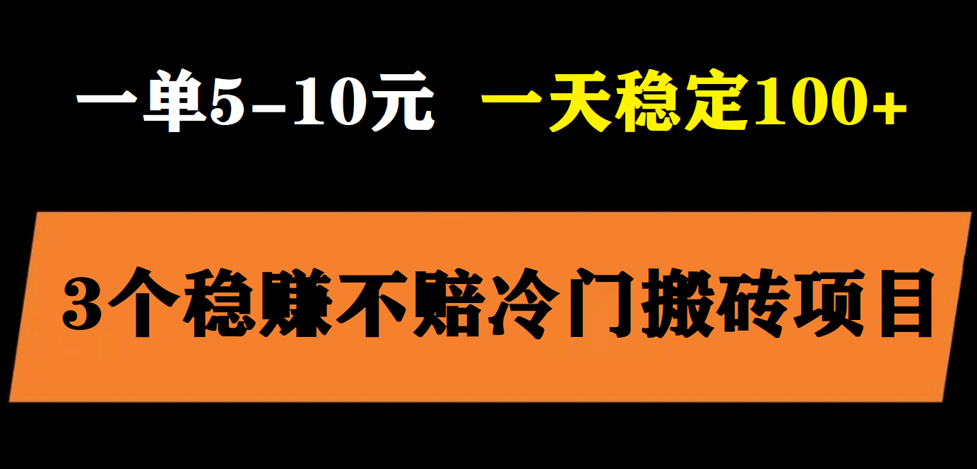 3个最新稳定的冷门搬砖项目，小白无脑照抄当日变现日入过百-千寻创业网