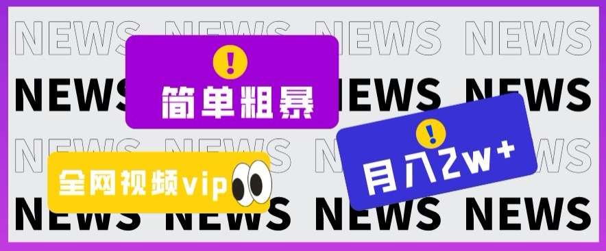 简单粗暴零成本，高回报，全网视频VIP掘金项目，月入2万＋【揭秘】-千寻创业网