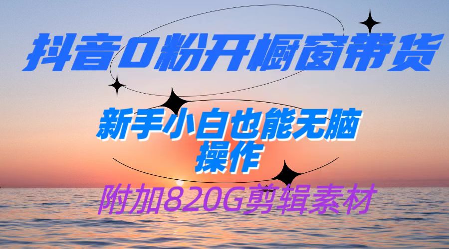 抖音0粉开橱窗带货，日入500+，新手小白也能无脑操作【附加820G剪辑资料】-千寻创业网