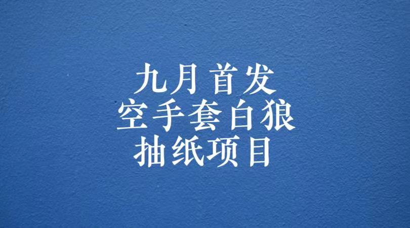 0成本，日入100-500空手套白狼抽纸项目，保姆级教学-千寻创业网