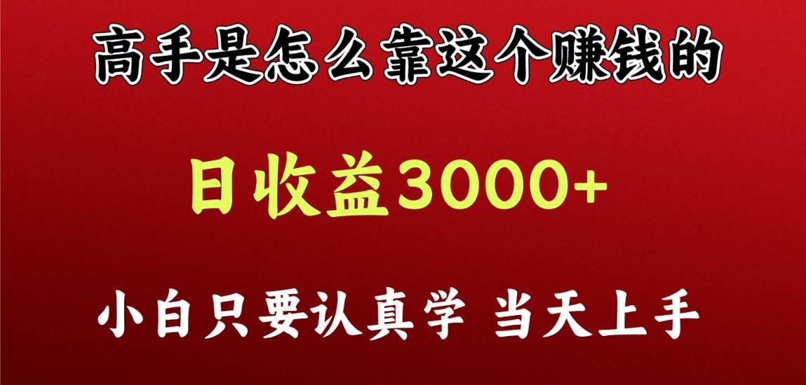 看高手是怎么赚钱的，一天收益至少3000+以上，小白当天上手-千寻创业网
