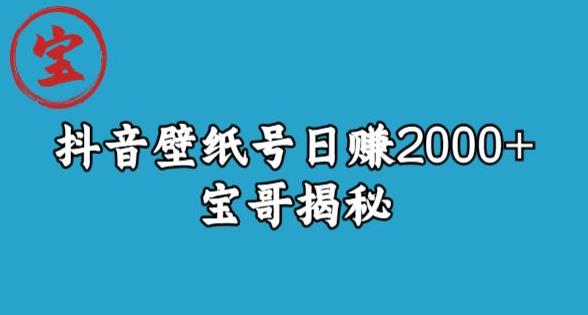 宝哥抖音壁纸号日赚2000+，不需要真人露脸就能操作【揭秘】-千寻创业网