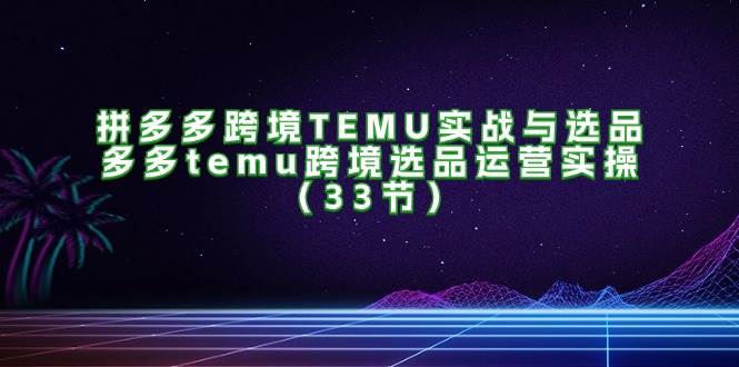 （11934期）拼多多跨境TEMU实战与选品，多多temu跨境选品运营实操（33节）-千寻创业网