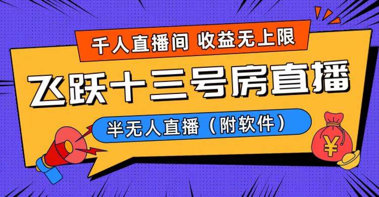 （8711期）爆火飞跃十三号房半无人直播，一场直播上千人，日入过万！（附软件）-千寻创业网