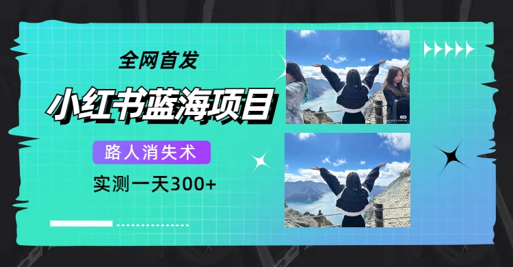 全网首发，小红书蓝海项目，路人消失术，实测一天300+（教程+工具）-千寻创业网