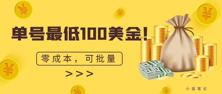 单号最低100美金，零成本，小白无脑操作。可复制，可扩大。-千寻创业网
