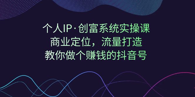 个人IP·创富系统实操课：商业定位，流量打造，教你做个赚钱的抖音号-千寻创业网