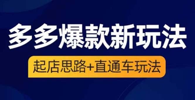 2023拼多多爆款·新玩法：起店思路+直通车玩法（3节精华课）-千寻创业网