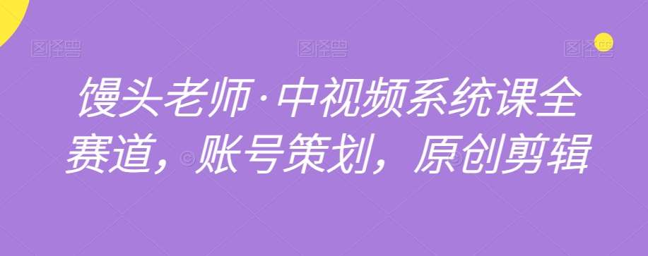 馒头老师·中视频系统课全赛道，账号策划，原创剪辑-千寻创业网