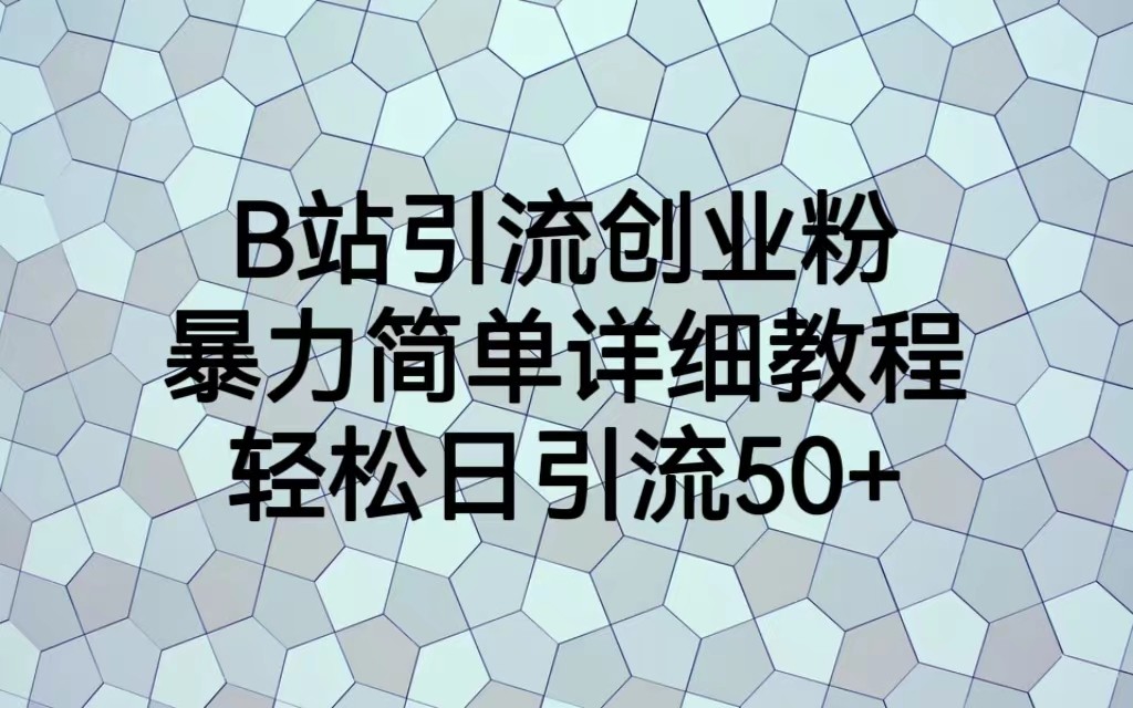 B站引流创业粉，暴力简单详细教程，轻松日引流50+-千寻创业网