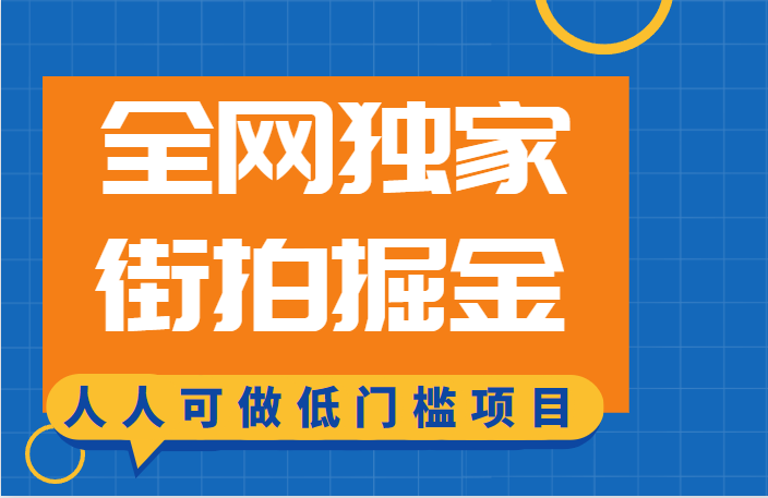 全网独家一街拍掘金，低门槛人人可做的赚钱项目-千寻创业网