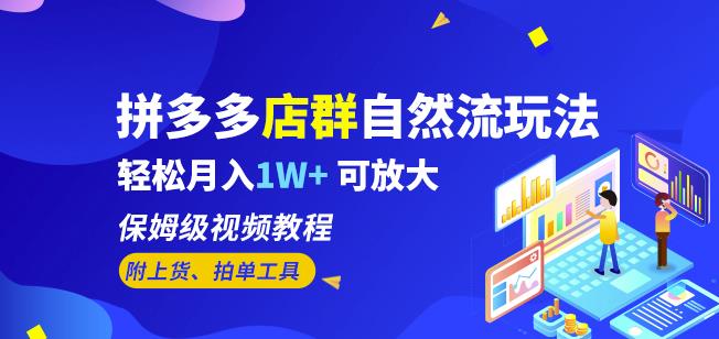 拼多多店群自然流玩法，轻松月入1W+保姆级视频教程（附上货、拍单工具）-千寻创业网