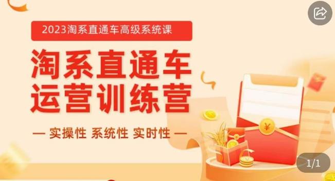 冠东·2023淘系直通车高级系统课，​实操性，系统性，实时性，直通车完整体系教学-千寻创业网