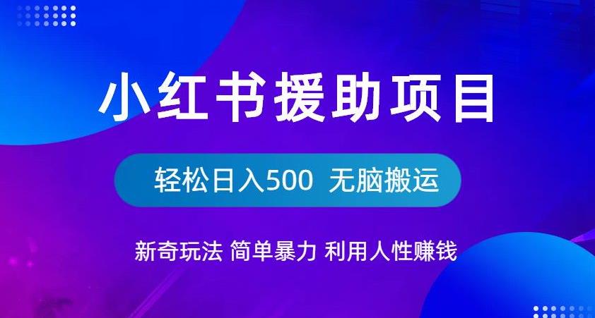 小红书援助项目新奇玩法，简单暴力，无脑搬运轻松日入500【揭秘】-千寻创业网