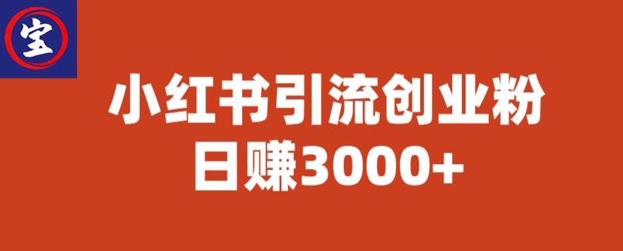 宝哥小红书引流创业粉，日赚3000+【揭秘】-千寻创业网