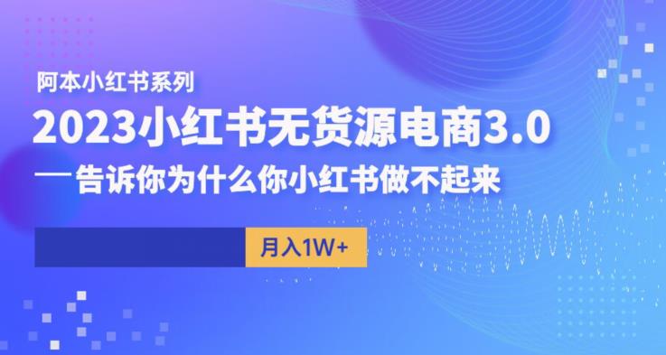 阿本小红书无货源电商3.0，告诉你为什么你小红书做不起来-千寻创业网