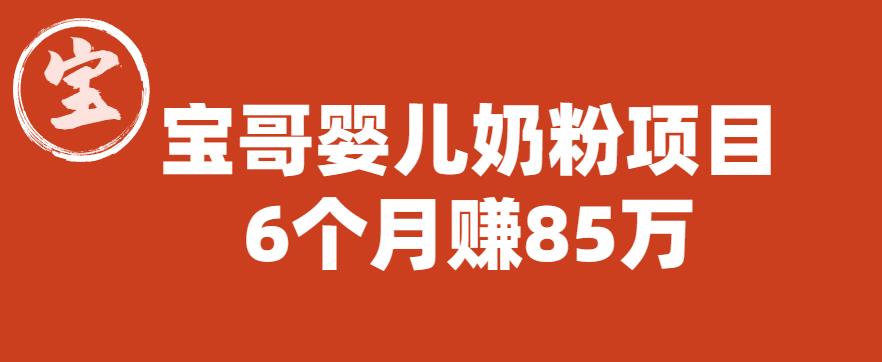 宝哥婴儿奶粉项目，6个月赚85w【图文非视频】【揭秘】-千寻创业网