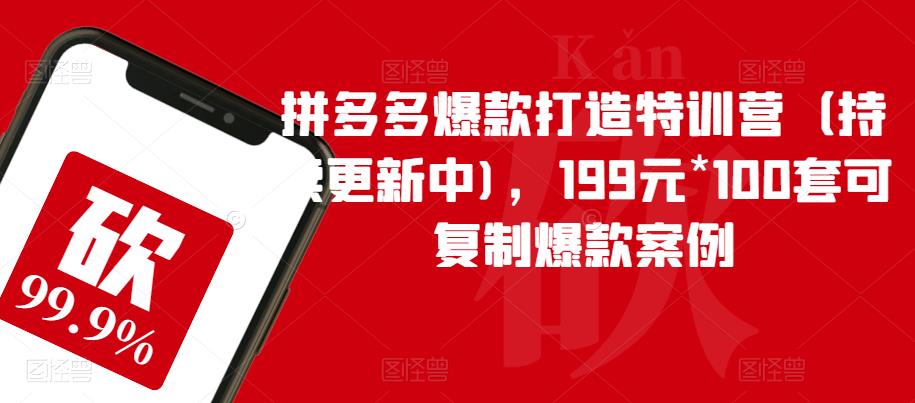 拼多多爆款打造特训营（持续更新中)，199元*100套可复制爆款案例-千寻创业网