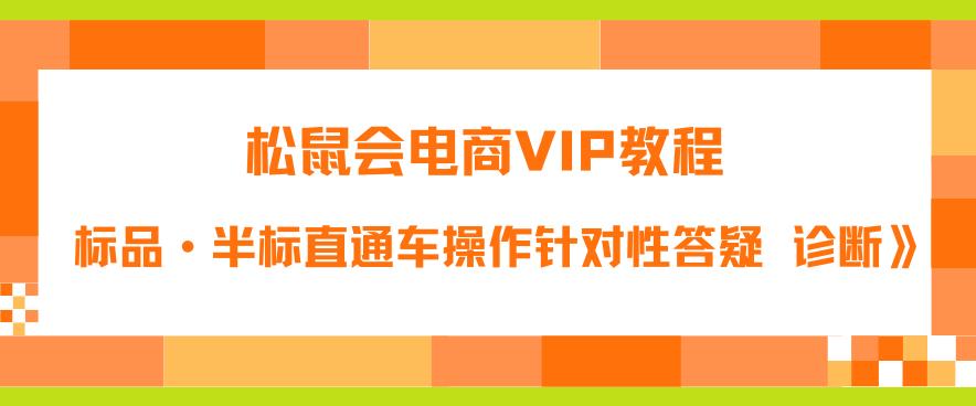 松鼠会电商VIP教程：松鼠《付费推广标品·半标直通车操作针对性答疑&诊断》-千寻创业网