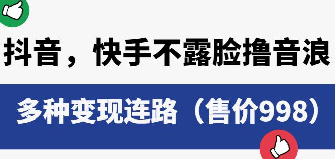 抖音快手不露脸撸音浪项目，多种变现连路（售价998）-千寻创业网
